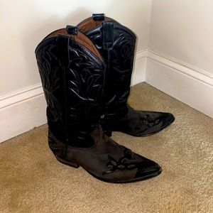 Leather Black Cowboy Boots | Size 10 Women’s | Guess by Marciano